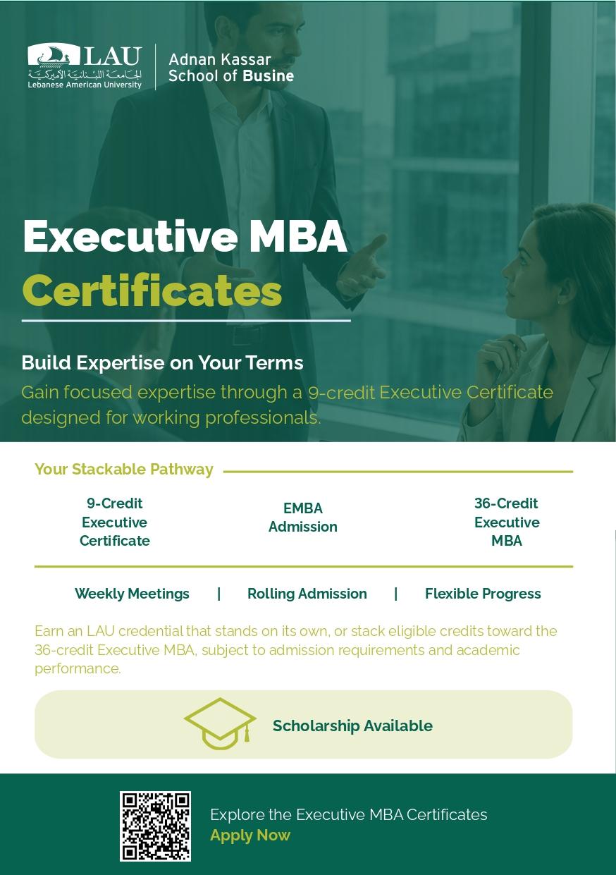 LAU Executive MBA Certificates — Now Open for Applications